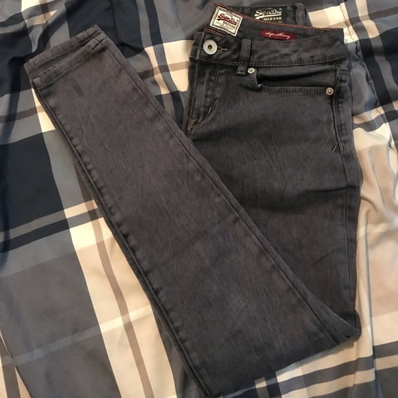 Superdry Pants - Distressed Blue Purple Superdry Super Skinny Jean